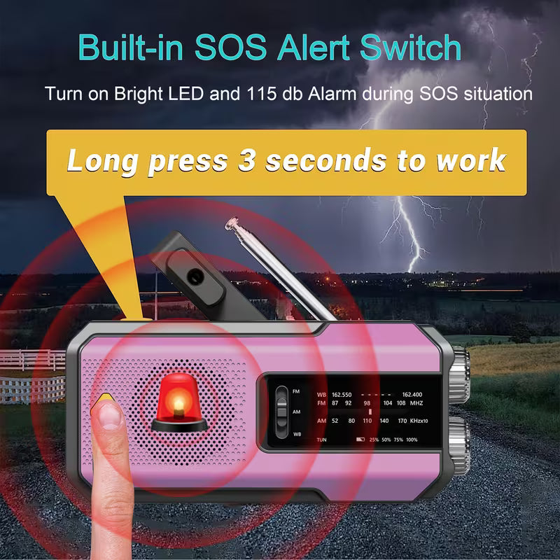 Battery Packup , Solar Charge , 3 LED Flash , Radio FM