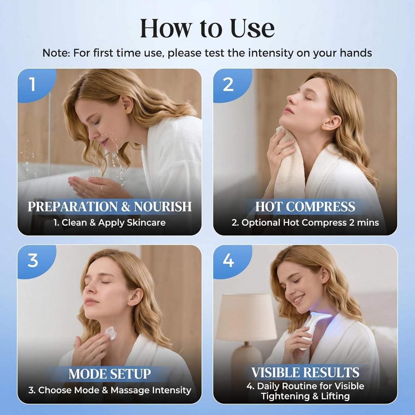 LED Red Light Therapy Face & Neck Massager