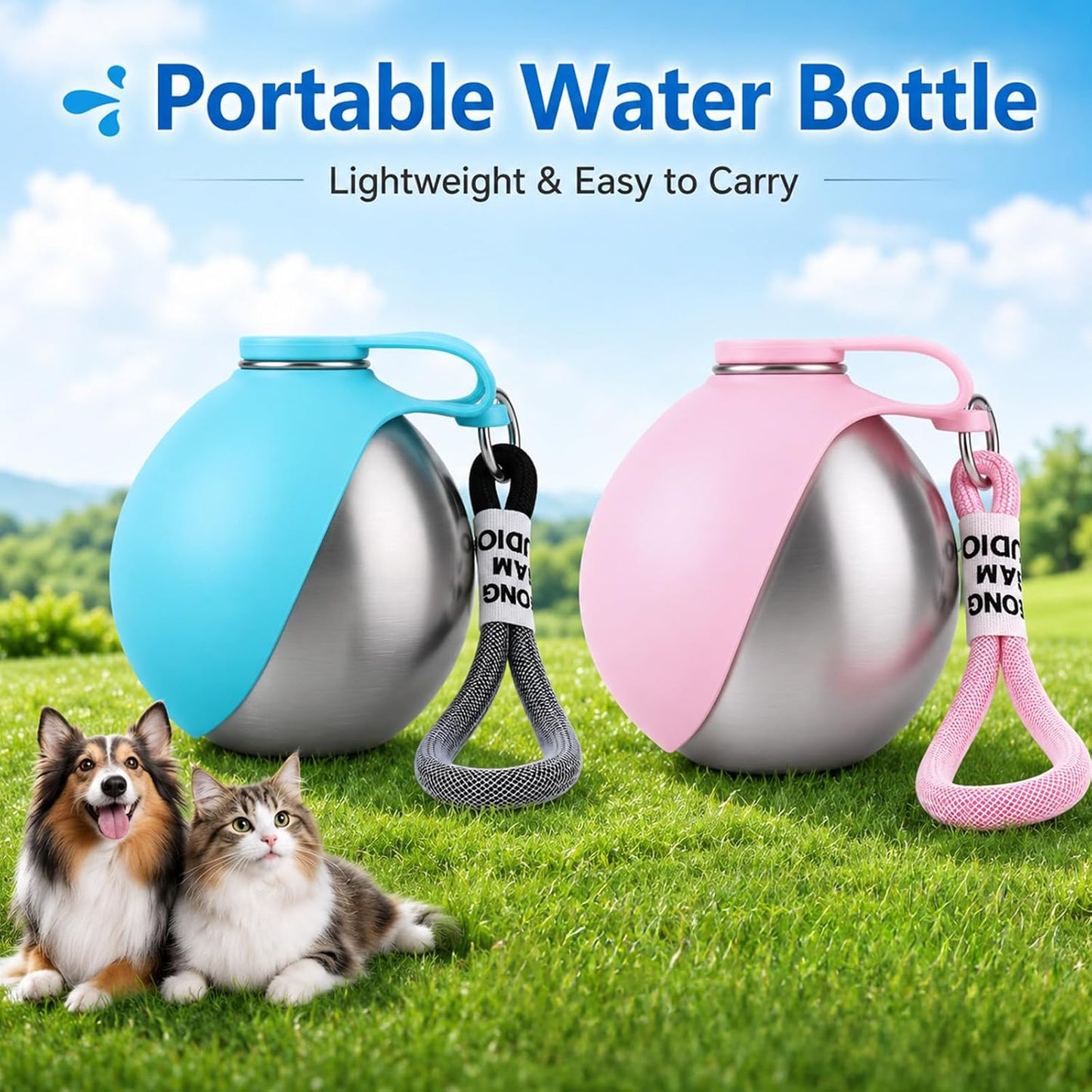 2 in 1 Portable Dog Water Bottle for Dogs