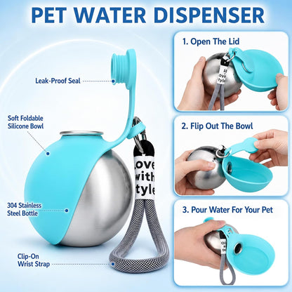 2 in 1 Portable Dog Water Bottle for Dogs
