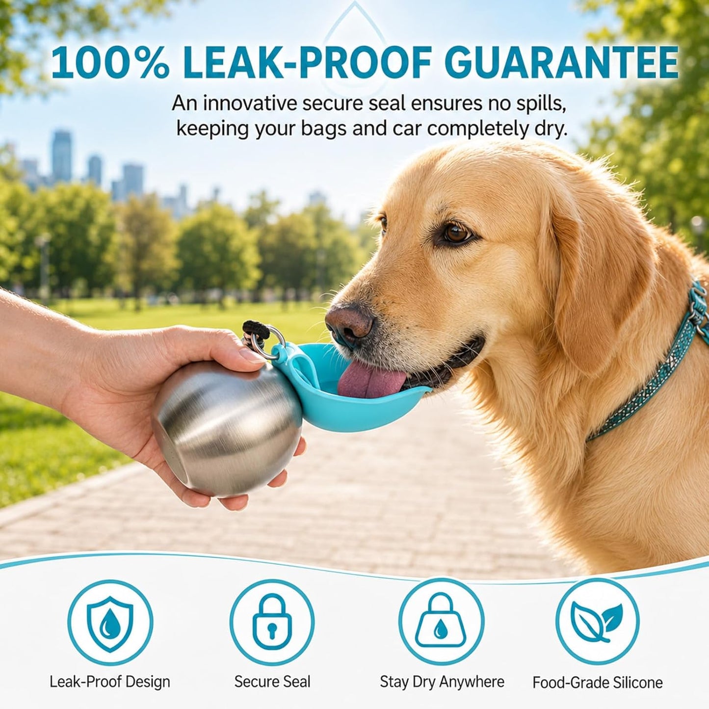 2 in 1 Portable Dog Water Bottle for Dogs