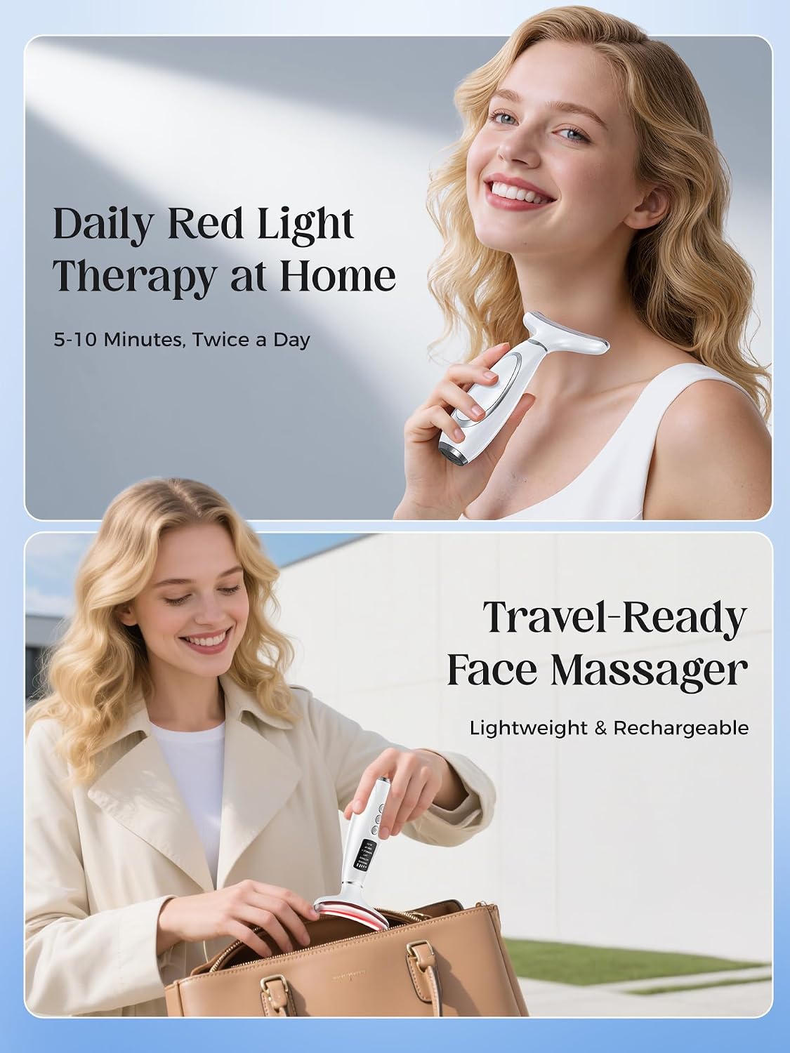 LED Red Light Therapy Face & Neck Massager