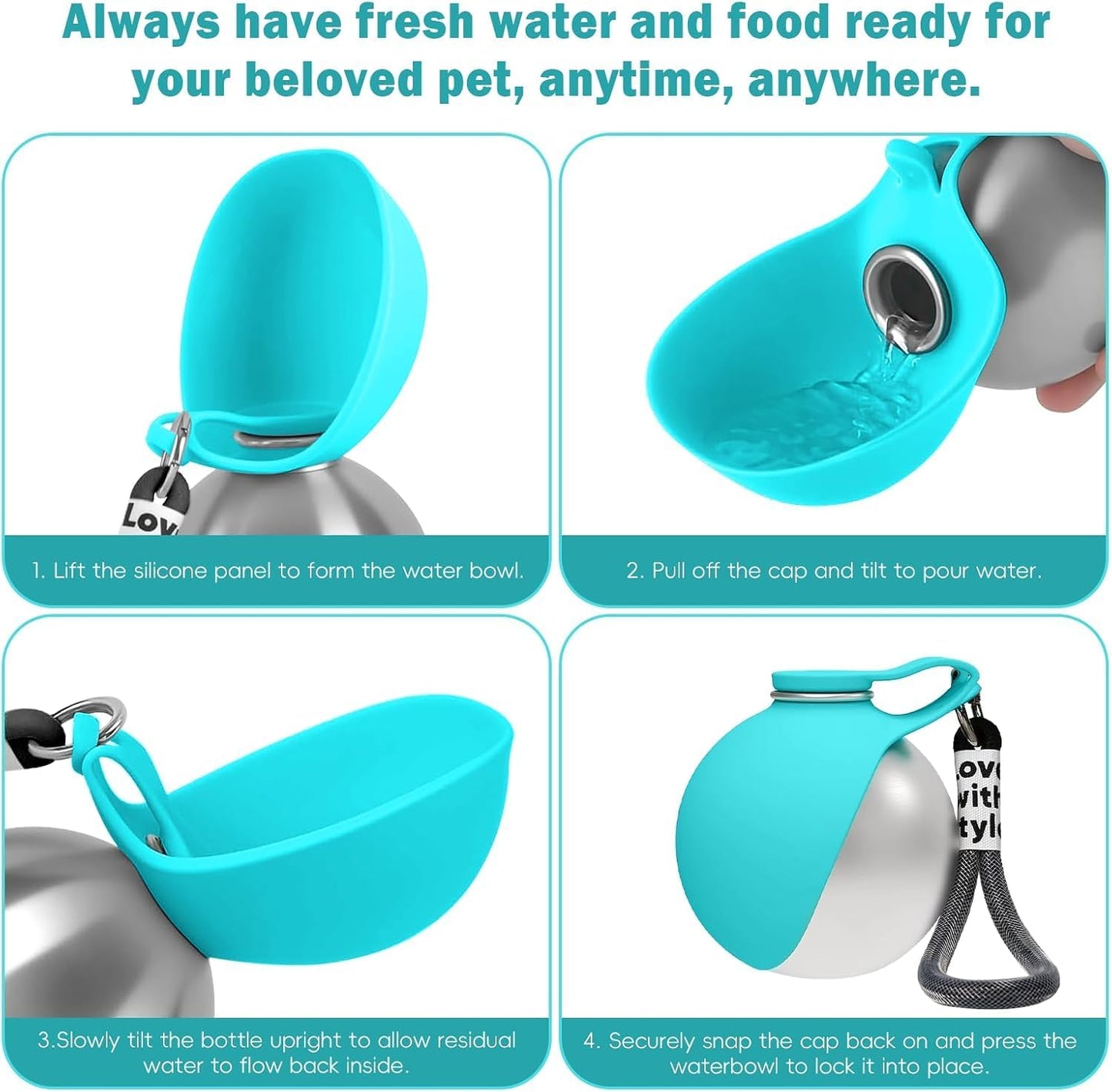 2 in 1 Portable Dog Water Bottle for Dogs