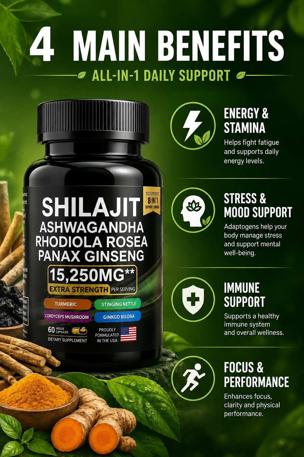 Lunex Shilajit , Ashwaganda . Men's Vitality & Performance