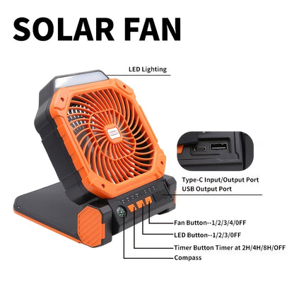 Emergency Solar Charge Fan