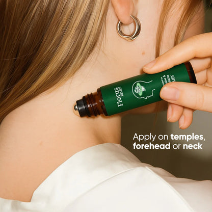 Florus Relief Roll on, Migraine Roll on with Magnesium Glycinate, Lavender, Peppermint, Chamomile for Headache Support